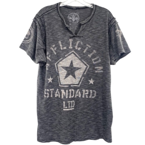 Affliction Other - Affliction Men’s Distressed Skull V-Neck Tee Shirt XL